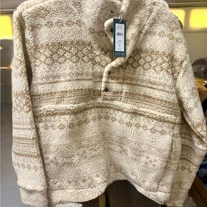 Alpine Design Men's Tan and Cream Zip Up Sweater